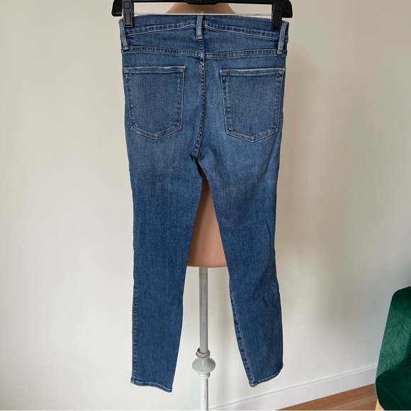 Frame Denim Le High Skinny Seeley Blue Stretch Jean Distressed LHSK899 EUC Sz 26 - Picture 4 of 9
